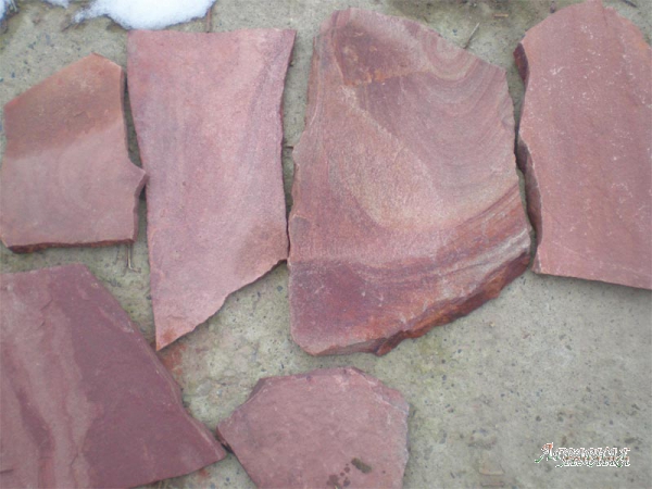 Камень Обожжённый природный натуральный терракотово-красный